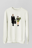 Leon Baskılı Beyaz Unisex Sweatshirt