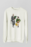 Leon Baskılı Beyaz Unisex Sweatshirt