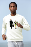 Leon Baskılı Beyaz Unisex Sweatshirt