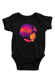 Leon Baskılı Unisex Siyah Bebek Body - Zıbın