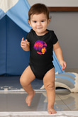 Leon Baskılı Unisex Siyah Bebek Body - Zıbın