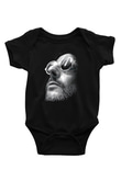Leon Baskılı Unisex Siyah Bebek Body - Zıbın