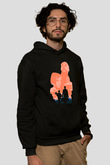 Leon Baskılı Unisex Siyah Hoodie