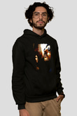 Leon Baskılı Unisex Siyah Hoodie