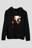Leon Baskılı Unisex Siyah Hoodie