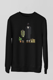 Leon Baskılı Unisex Siyah Sweatshirt