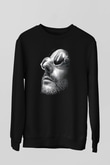 Leon Baskılı Unisex Siyah Sweatshirt