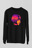 Leon Baskılı Unisex Siyah Sweatshirt