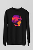 Leon Baskılı Unisex Siyah Sweatshirt