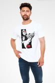 Leon Unisex Baskılı Beyaz Tişört - Tshirt