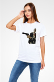 Leon Unisex Baskılı Beyaz Tişört - Tshirt
