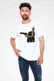 Leon Unisex Baskılı Beyaz Tişört - Tshirt