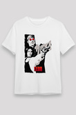Leon Unisex Baskılı Beyaz Tişört - Tshirt