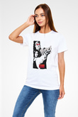 Leon Unisex Baskılı Beyaz Tişört - Tshirt