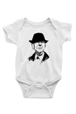 Leonard Cohen Baskılı Beyaz Unisex Bebek Body - Zıbın