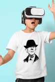 Leonard Cohen Baskılı Beyaz Unisex Beyaz Çocuk Tişört - Tshirt