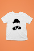 Leonard Cohen Baskılı Beyaz Unisex Beyaz Çocuk Tişört - Tshirt
