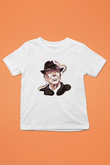 Leonard Cohen Baskılı Beyaz Unisex Beyaz Çocuk Tişört - Tshirt