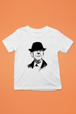 Leonard Cohen Baskılı Beyaz Unisex Beyaz Çocuk Tişört - Tshirt