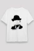 Leonard Cohen Baskılı Unisex Beyaz Tişört - Tshirt