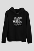 Leonard Cohen Baskılı Unisex Siyah Kapüşonlu Sweatshirt