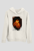 Leonardo da Vinci Portre Baskılı Unisex Ekru Hoodie