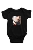 Leonardo DiCaprio Baskılı Unisex Siyah Bebek Body - Zıbın