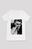 Leonardo DiCaprio Beyaz Unisex V Yaka Tişört T-Shirt