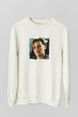 Leonardo DiCaprio Unisex Baskılı Beyaz Sweatshirt