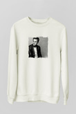 Leonardo DiCaprio Unisex Baskılı Beyaz Sweatshirt