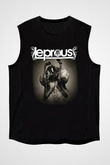 Leprous Baskılı Unisex Siyah Kolsuz Tişört - Tshirt