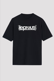 Leprous Baskılı Unisex Siyah Oversize Tişört - Tshirt