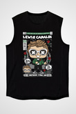 Lewis Capaldi Baskılı Unisex Siyah Kolsuz Tişört
