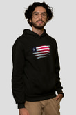 Liberya - Liberia Bayrağı Baskılı Unisex Siyah Kapüşonlu Sweatshirt