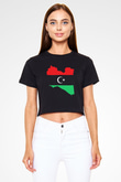 Libya Siyah Crop Top Tişört