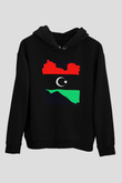 Libya Siyah Unisex Hoodie