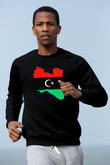 Libya Siyah Unisex Sweatshirt