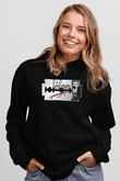 Lifelover Baskılı Unisex Siyah Kapüşonlu Sweatshirt