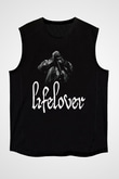 Lifelover Baskılı Unisex Siyah Kolsuz Tişört - Tshirt