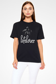 Lifelover Baskılı Unisex Siyah Tişört - Tshirt