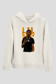 Lil Baby Baskılı Beyaz Unisex Kapüşonlu Sweatshirt