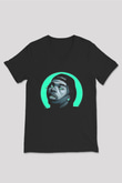 Lil Baby Baskılı Unisex Siyah V Yaka Tişört - Tshirt