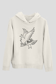 Lil Peep Baskılı Beyaz Unisex Kapüşonlu Sweatshirt