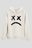 Lil Peep Baskılı Beyaz Unisex Kapüşonlu Sweatshirt