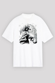 Lil Peep Baskılı Beyaz Unisex Oversize Tişört - Tshirt