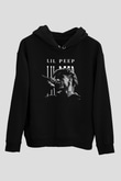 Lil Peep Baskılı Unisex Siyah Hoodie