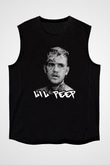 Lil Peep Baskılı Unisex Siyah Kolsuz Tişört - Tshirt