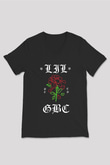 Lil Peep Baskılı Unisex Siyah V Yaka Tişört - Tshirt