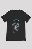 Lil Peep Baskılı Unisex Siyah V Yaka Tişört - Tshirt