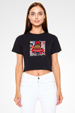Lil Wayne Baskılı Crop Top Siyah Kadın Tişört